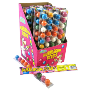 Bubblegum Strips 30g strip of colourful bubblegum balls from Planet Pick n Mix