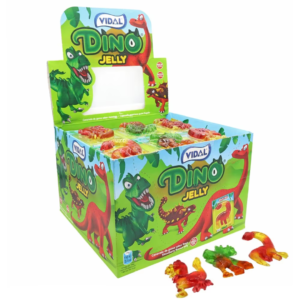 Vidal Dino Jelly 66g pack with 6 individually wrapped dinosaur shaped jelly sweets from Planet Pick n Mix