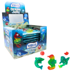 Vidal Ocean Jellies 66g pack with 6 individually wrapped ocean themed jelly sweets from Planet Pick n Mix