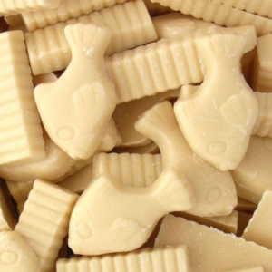 Fish n Chips white chocolate flavoured confectionery sweets from Planet Pick n Mix