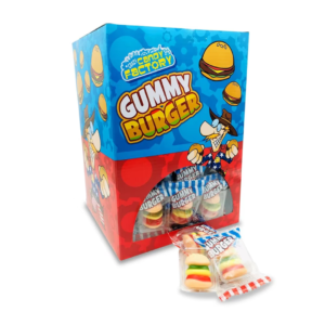 Mini Gummy Burger 10g novelty burger shaped fruity gummy sweet from Planet Pick n Mix