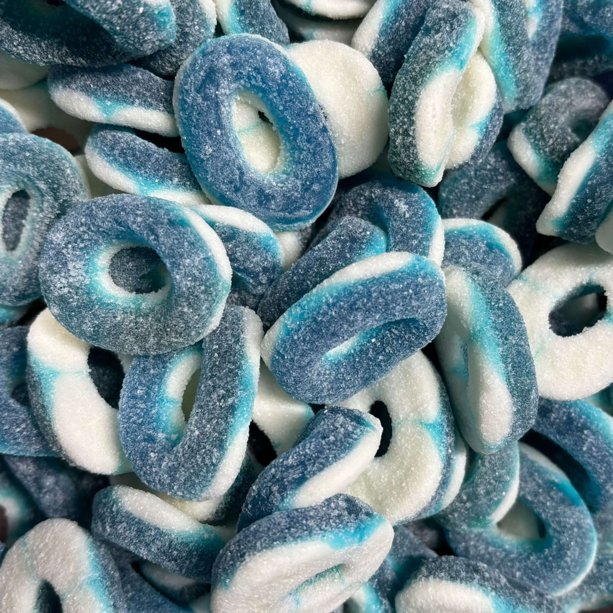 Sour Blue Raspberry Rings – Tangy Chewy Pick n Mix | Planet Pick n Mix